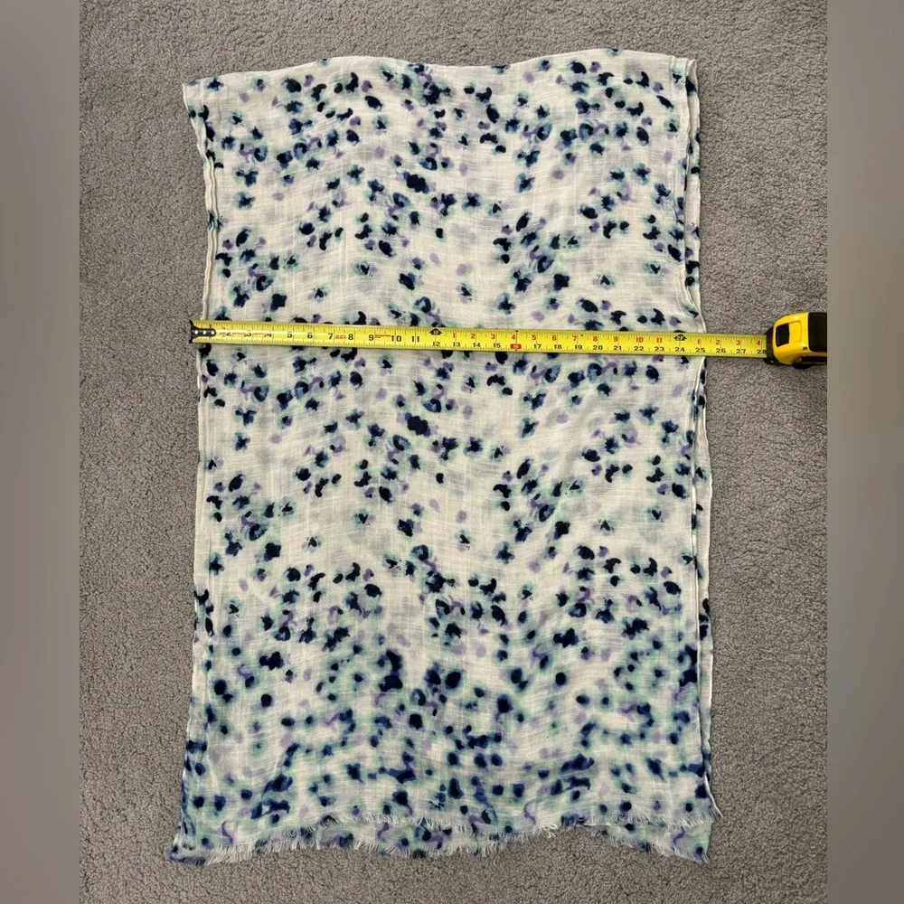 Anthropologie scarf wrap purple, blue, green, and off-white animal leopard print - Picture 5 of 5